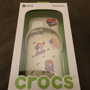 CROCS Beige Galaxy S25 Ultra Case with Jibbitz Charm Holes